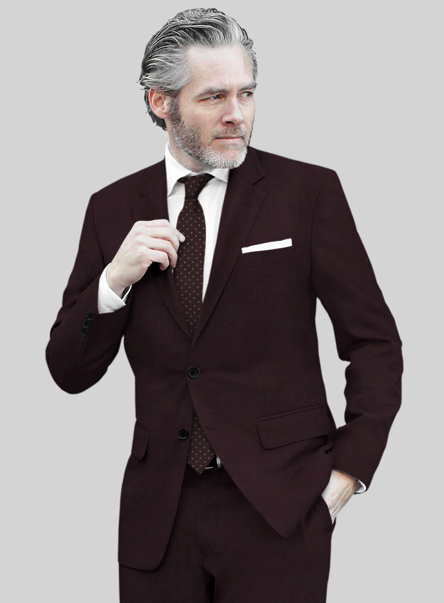 Marco Stretch Dark Wine Wool Jacket - Image 2