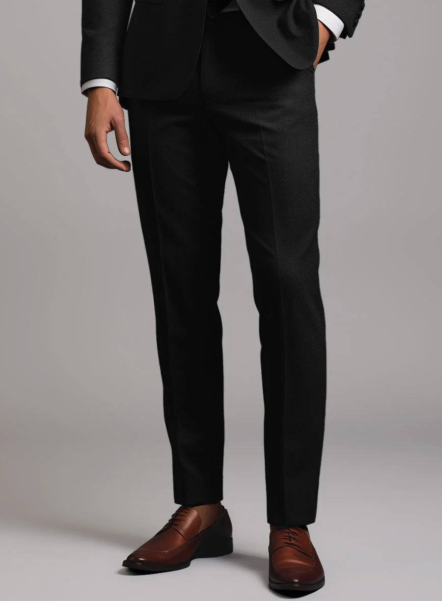 Marco Stretch Deep Black Wool Suit - Image 5
