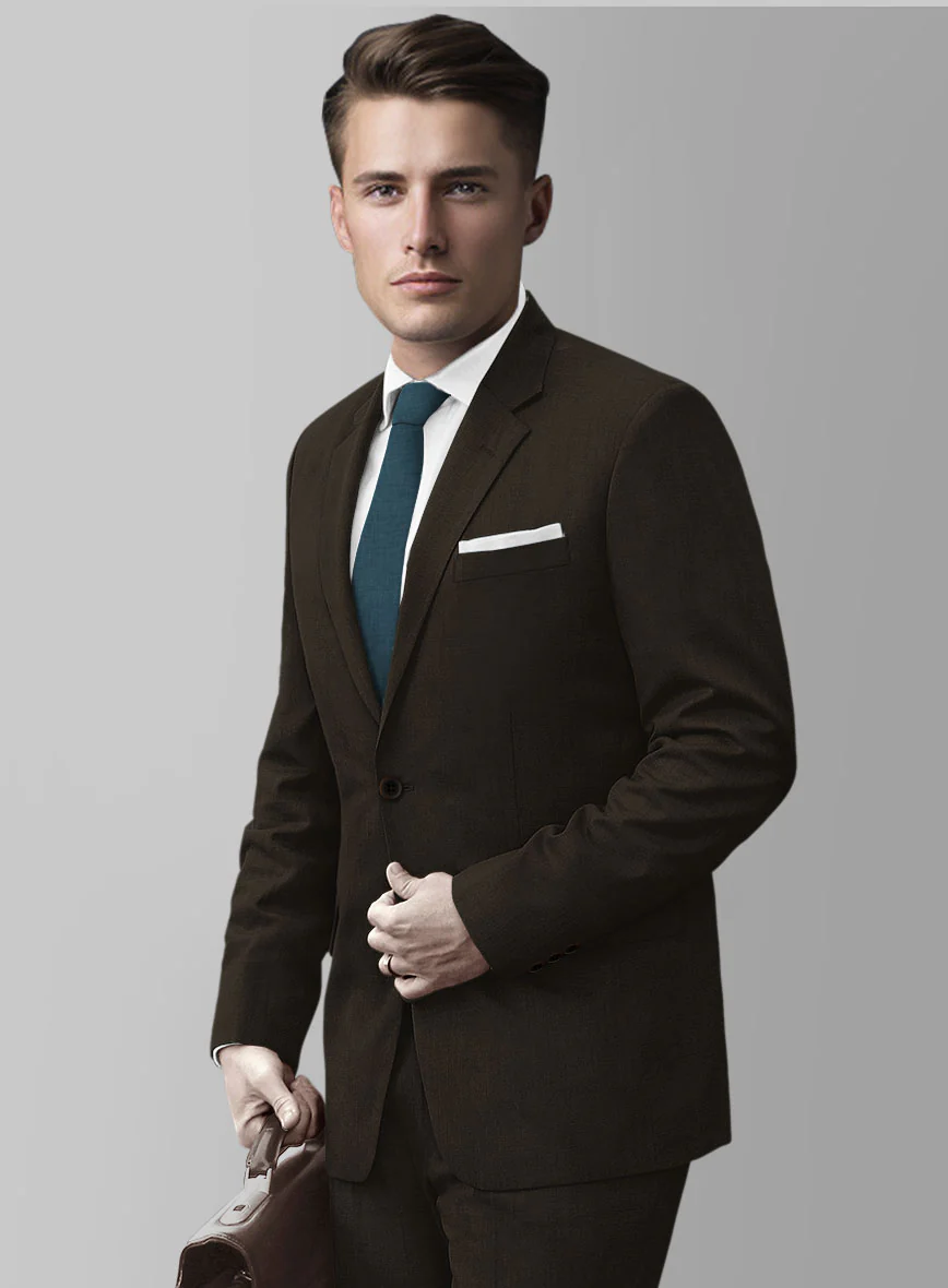 Marco Stretch Deep Brown Wool Suit - Image 4
