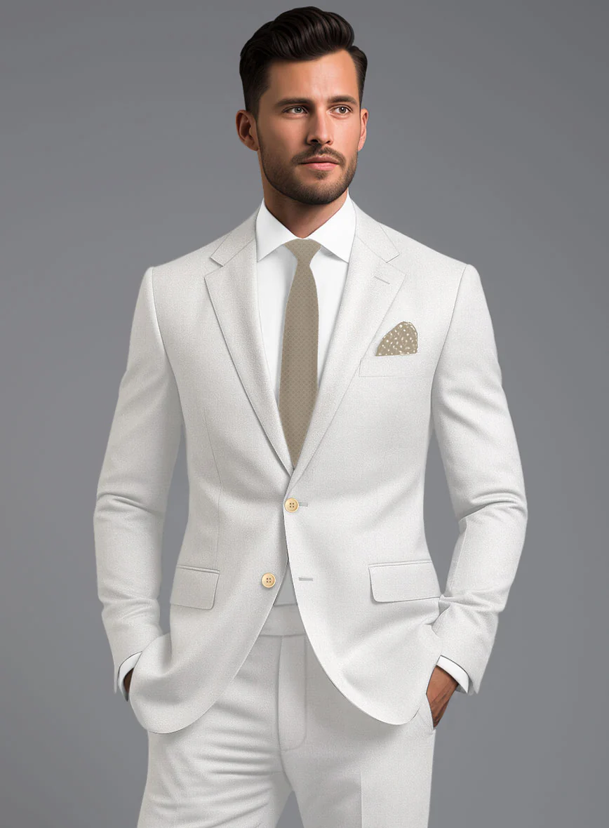 Marco Stretch Fawn Wool Suit - Image 4