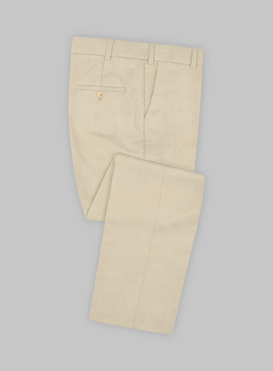 Marco Stretch Light Beige Wool Pants