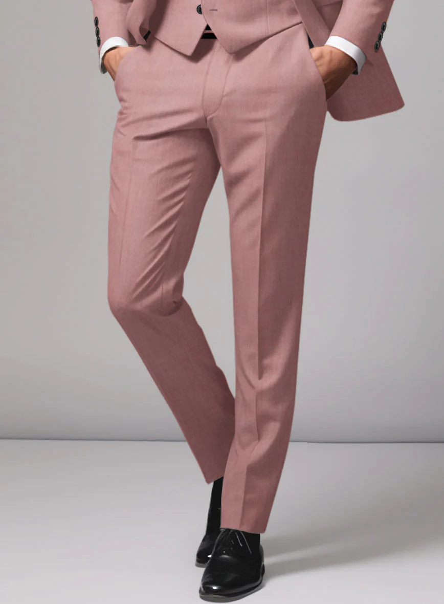 Marco Stretch Light Mauve Wool Pants - Image 2