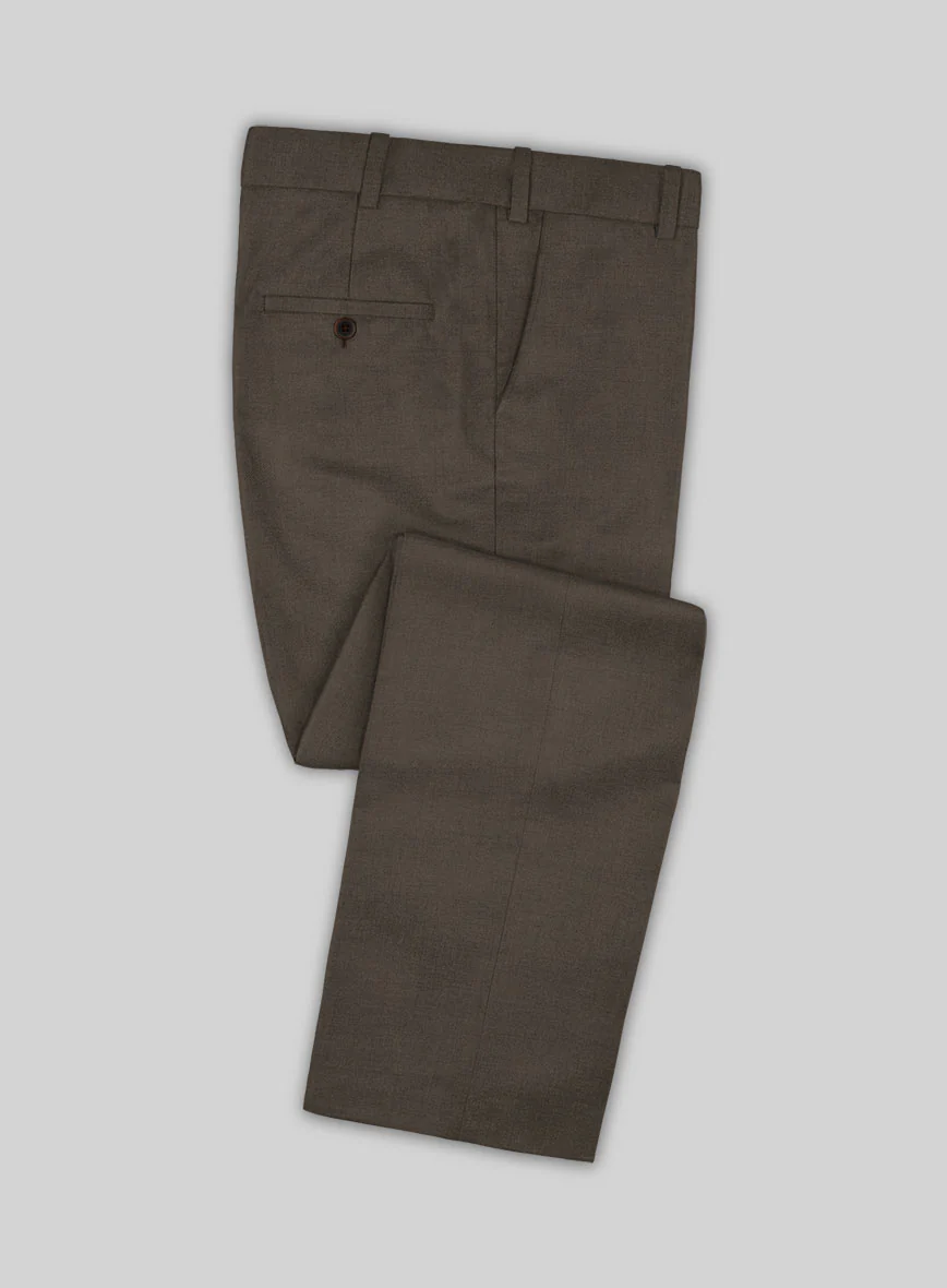 Marco Stretch Mud Brown Wool Pants