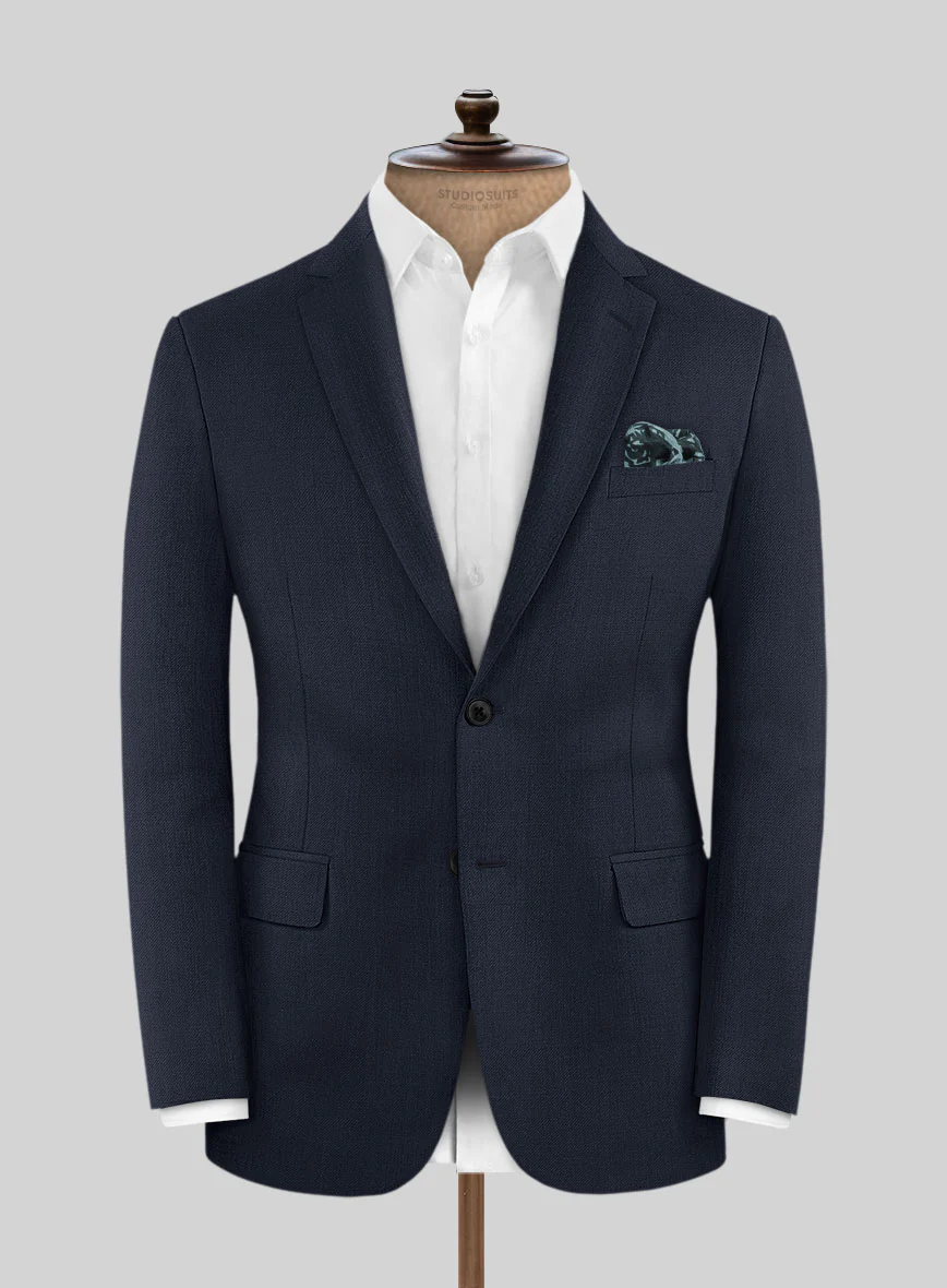 Marco Stretch Navy Blue Wool Jacket