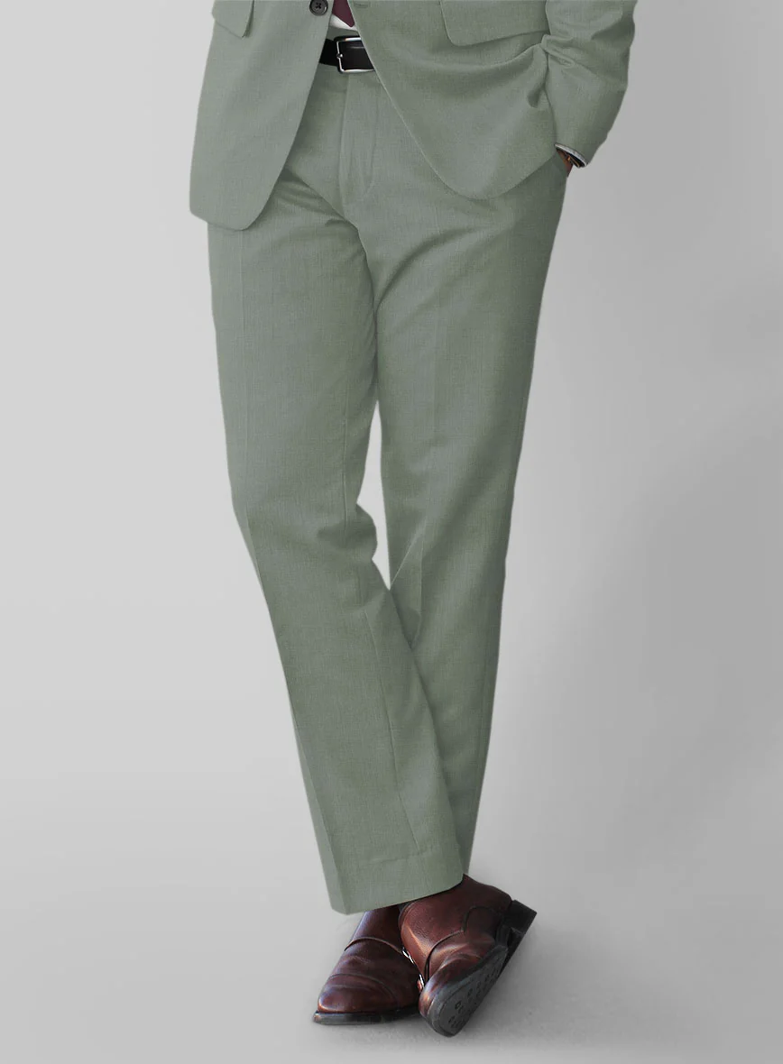 Marco Stretch Oak Green Wool Pants - Image 2