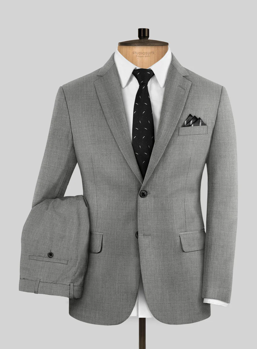 Marco Stretch Worsted Mid Gray Wool Suit