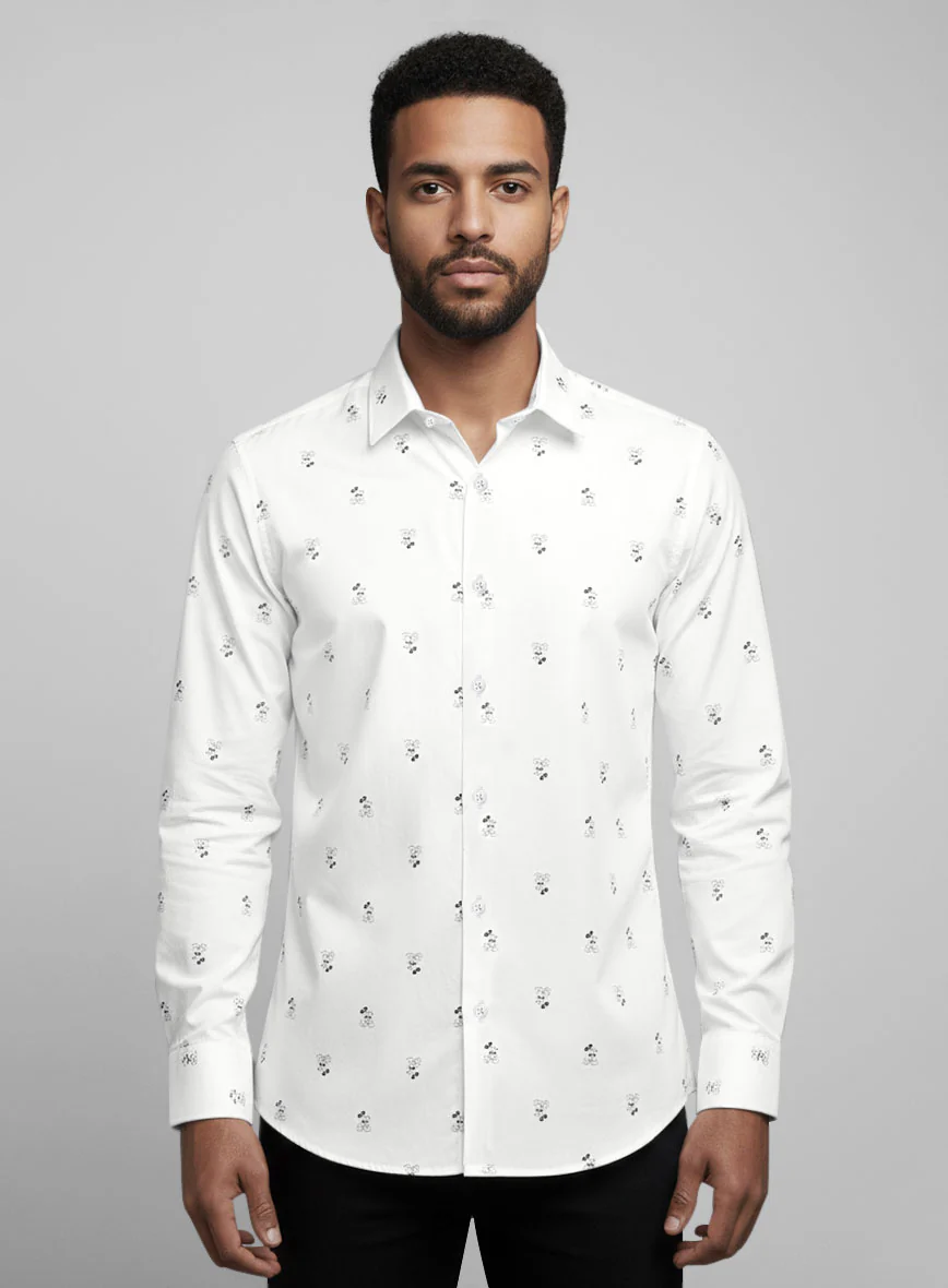 Mickey Motif Cotton Shirt