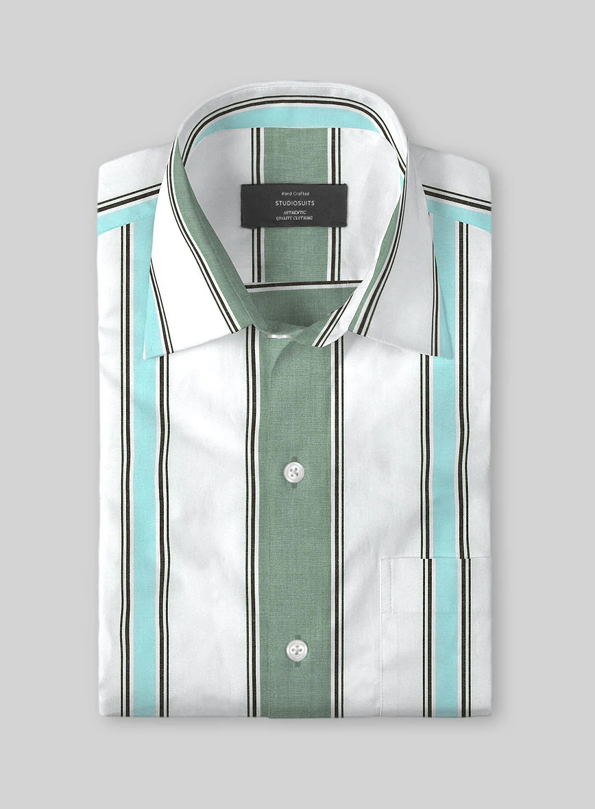 Mint Grove Stripe Cotton Shirt