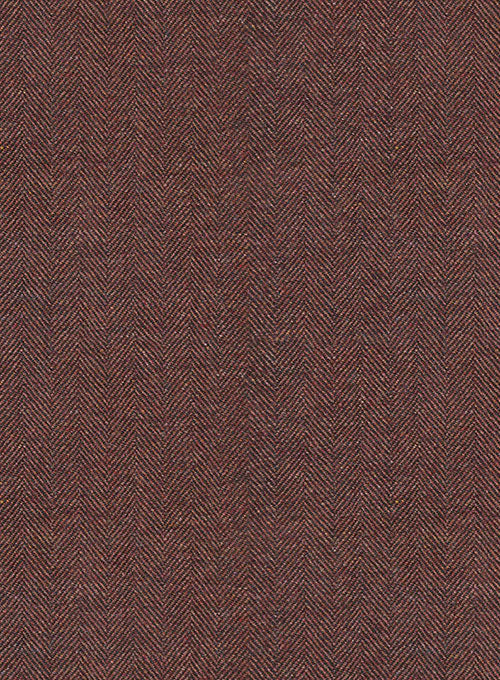 Mute Wine Herringbone Highland Tweed Trousers - Image 2