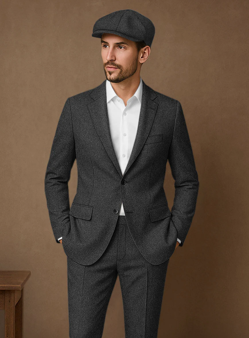 Naples Charcoal Tweed Suit - Image 3