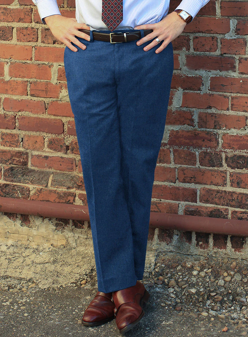 Naples Cobalt Blue Tweed Pants - Image 2