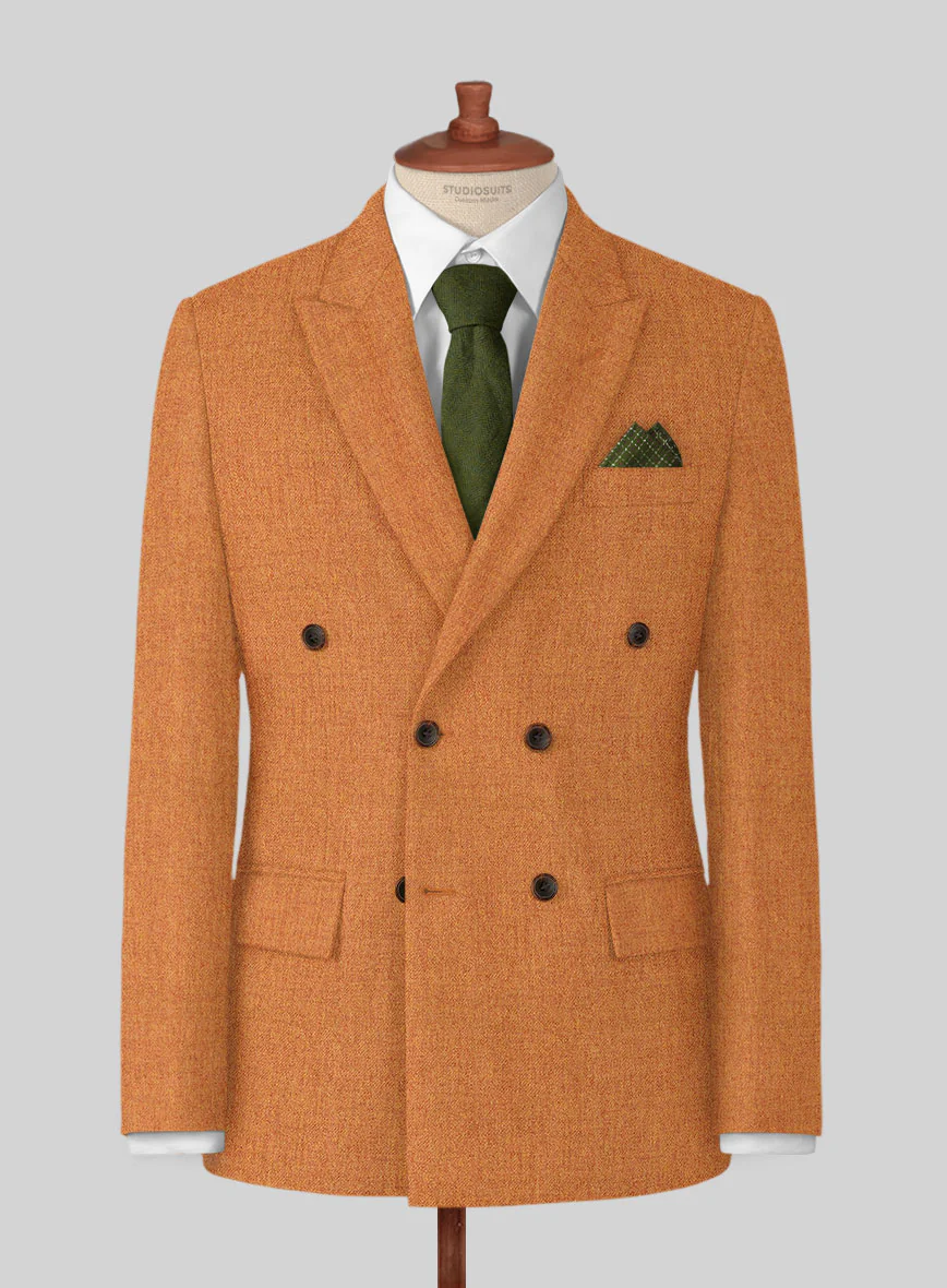 Naples Cocktail Orange Tweed Double Breasted Jacket