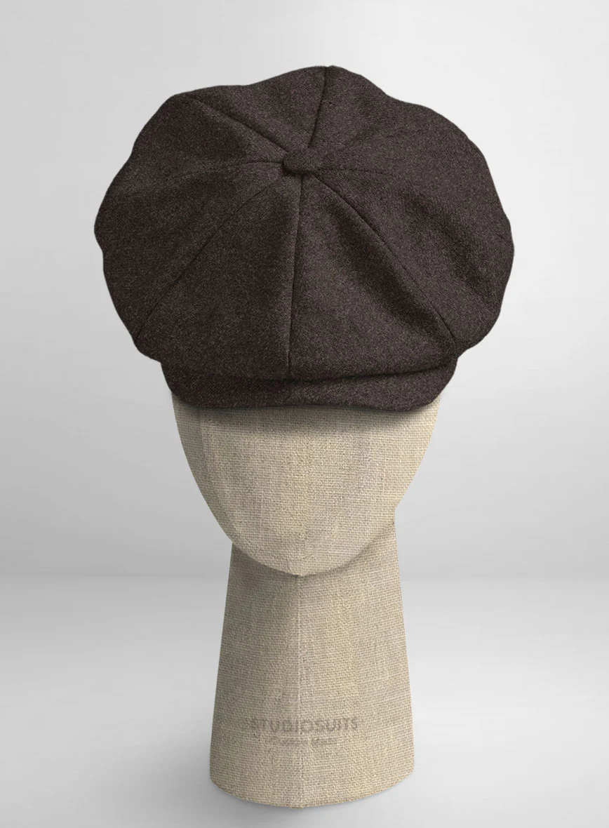 Naples Dark Brown Tweed Newsboy Cap
