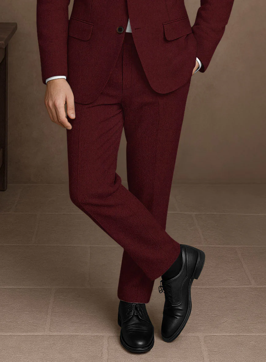 Naples Dark Scarlet Tweed Pants - Image 2