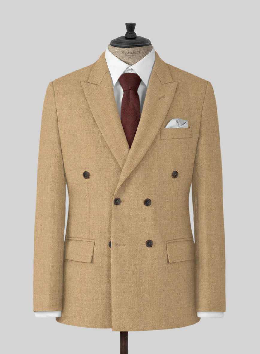 Naples Desert Haze Tweed Double Breasted Jacket