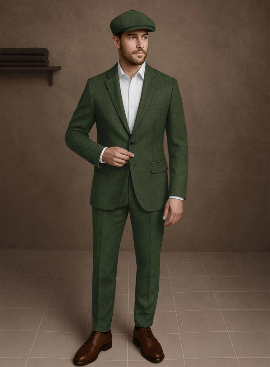 Naples Forest Green Tweed Suit