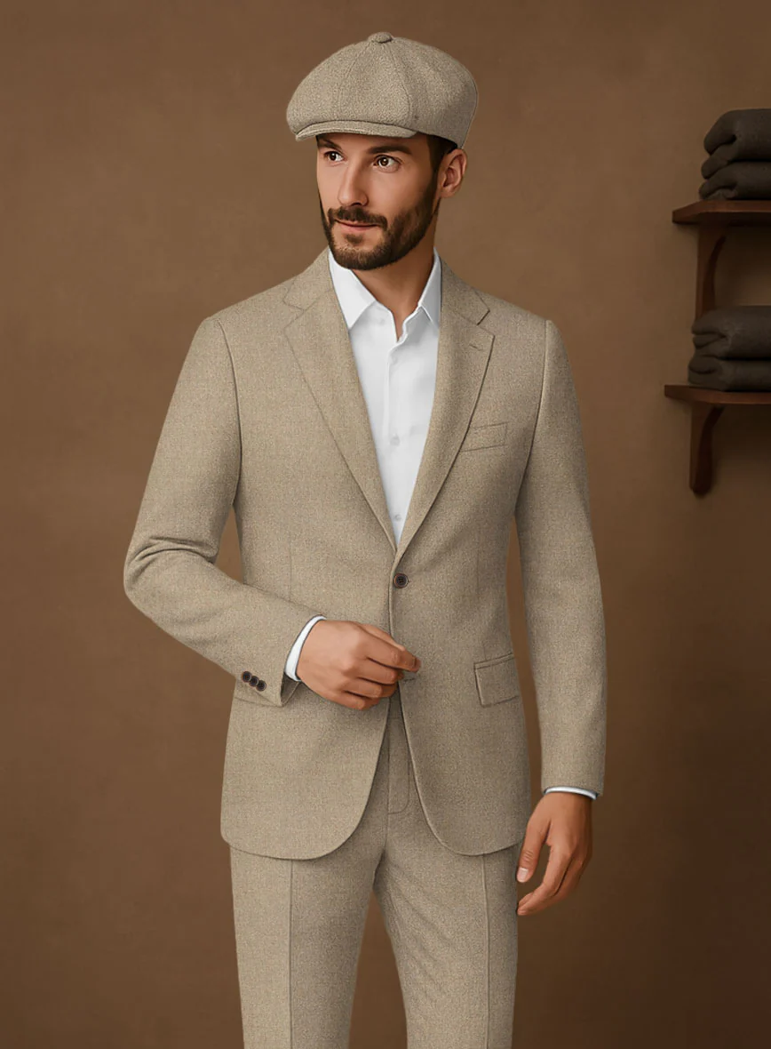 Naples Gondola Beige Tweed Suit - Image 4