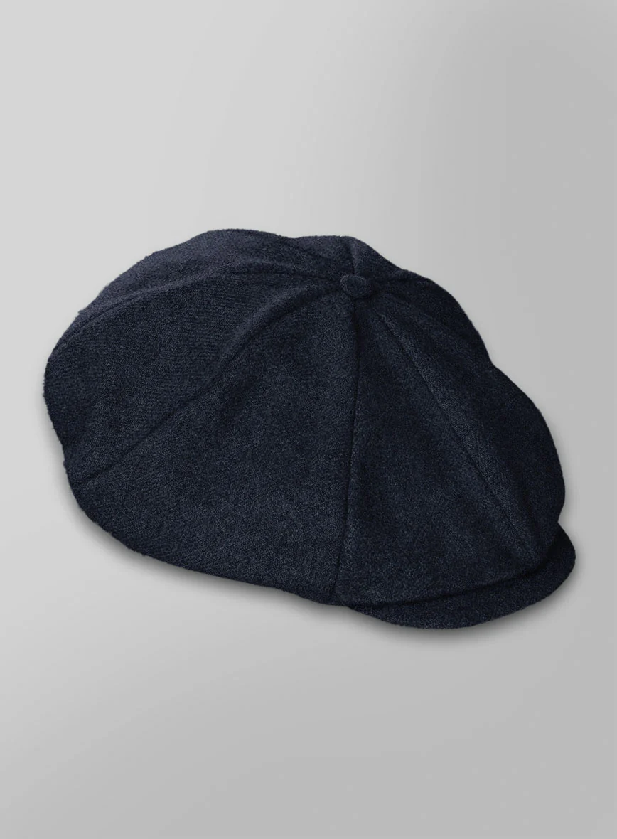 Naples Jet Blue Tweed Newsboy Cap - Image 3