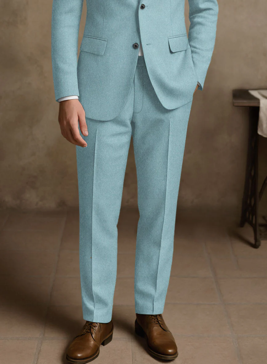 Naples Light Blue Tweed Pants