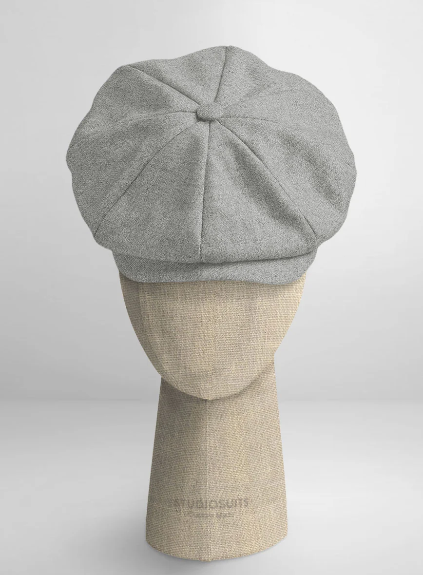 Naples Light Gray Tweed Newsboy Cap