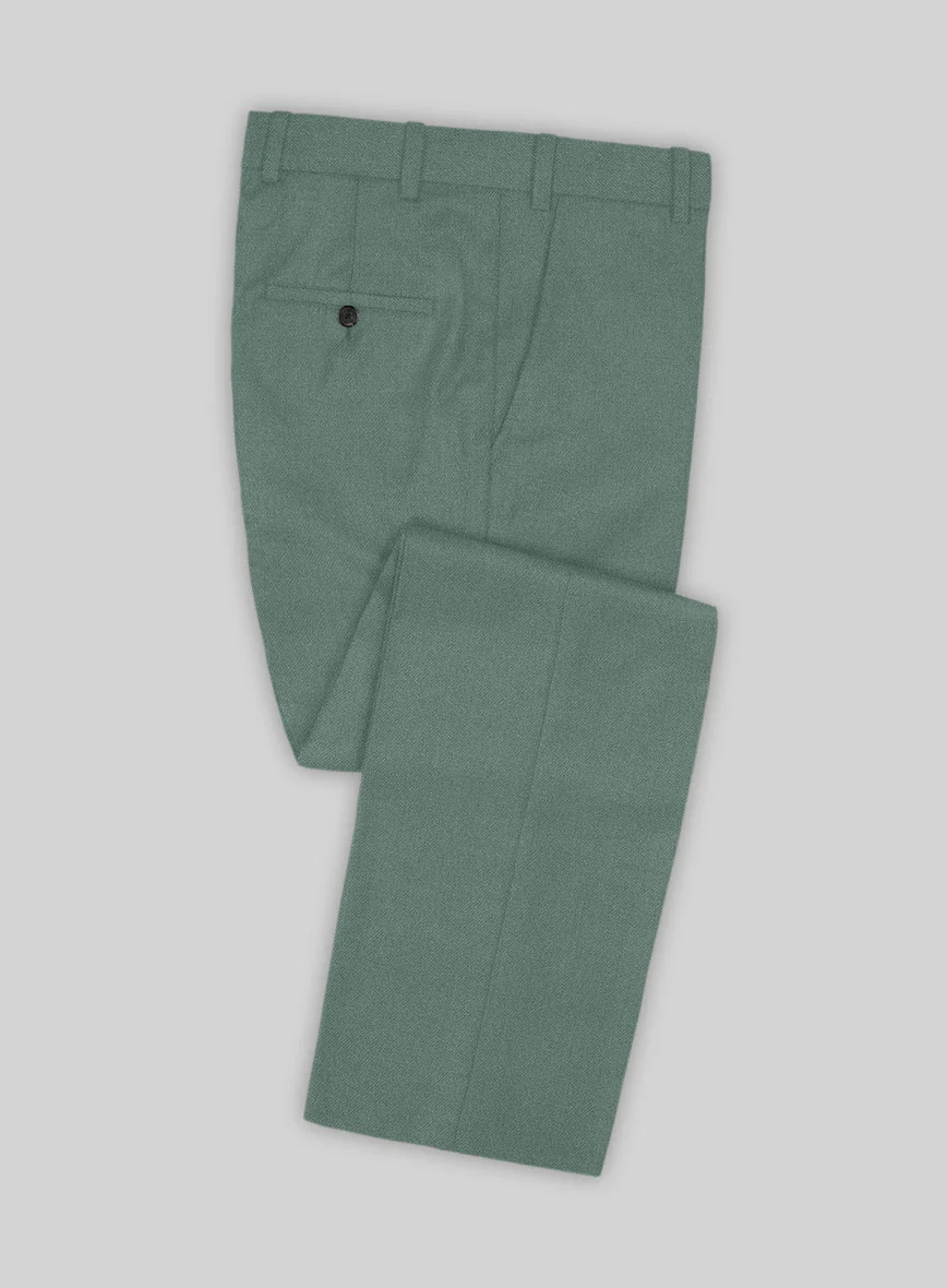 Naples Muted Green Tweed Double Breasted Suit - Image 3