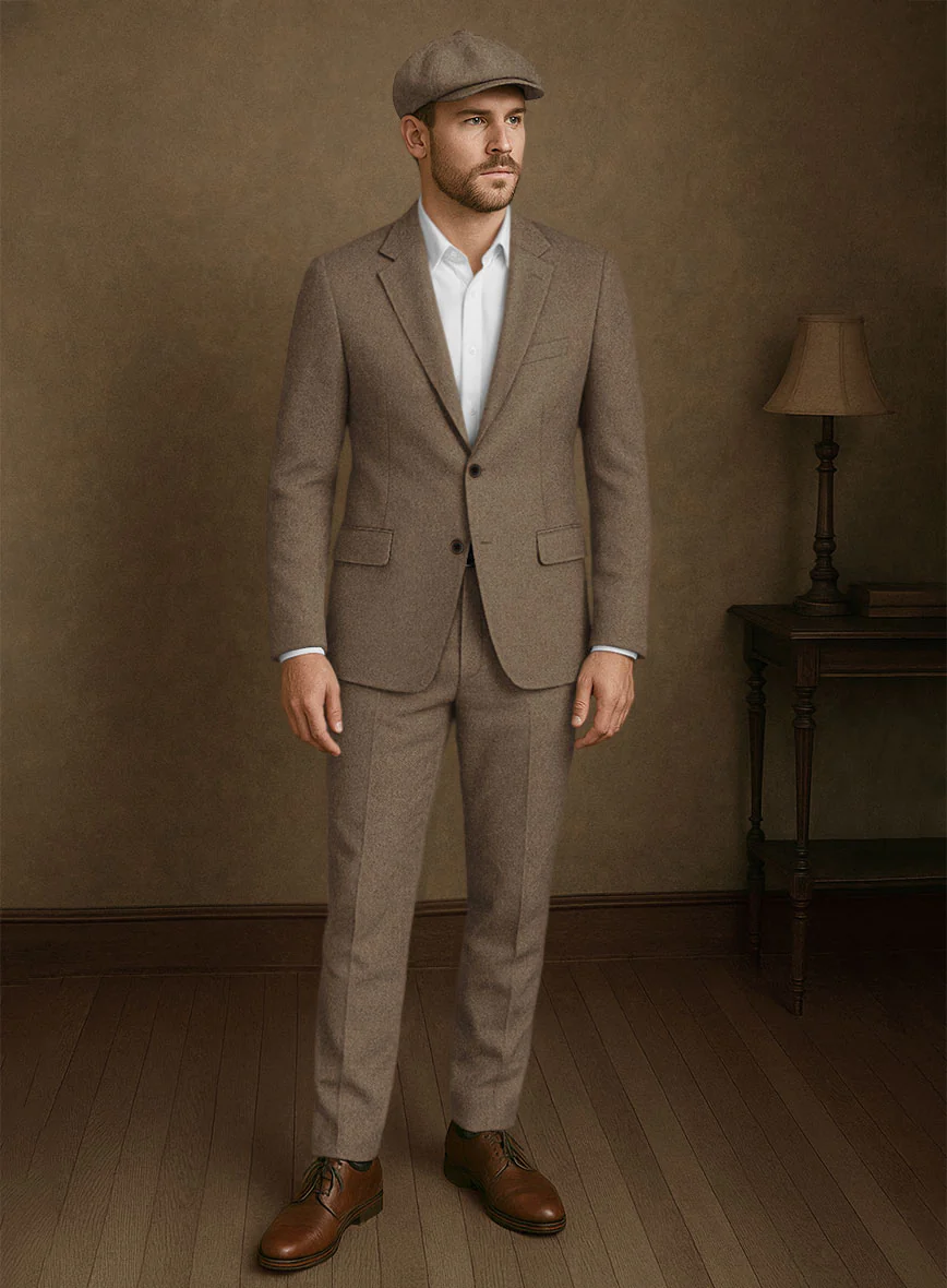 Naples Oak Wood Tweed Suit