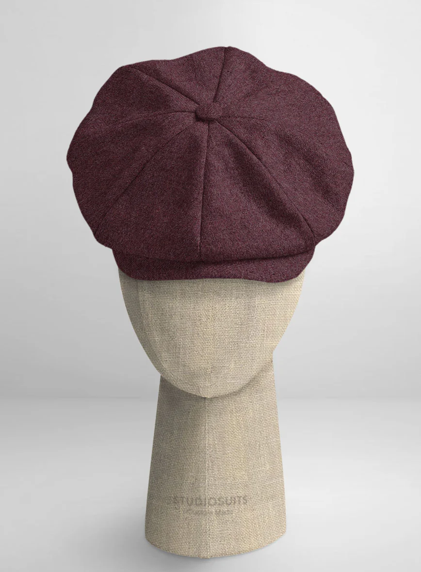 Naples Ramey Wine Tweed Newsboy Cap