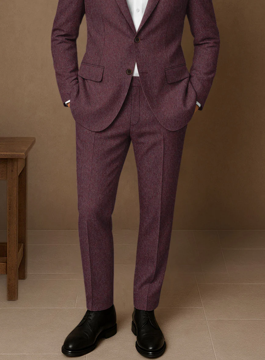 Naples Ramey Wine Tweed Suit - Image 5