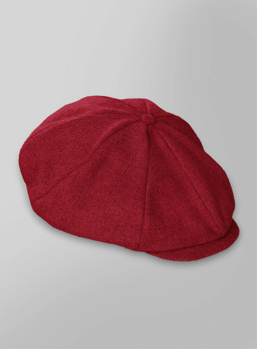 Naples Red Tweed Newsboy Cap - Image 3