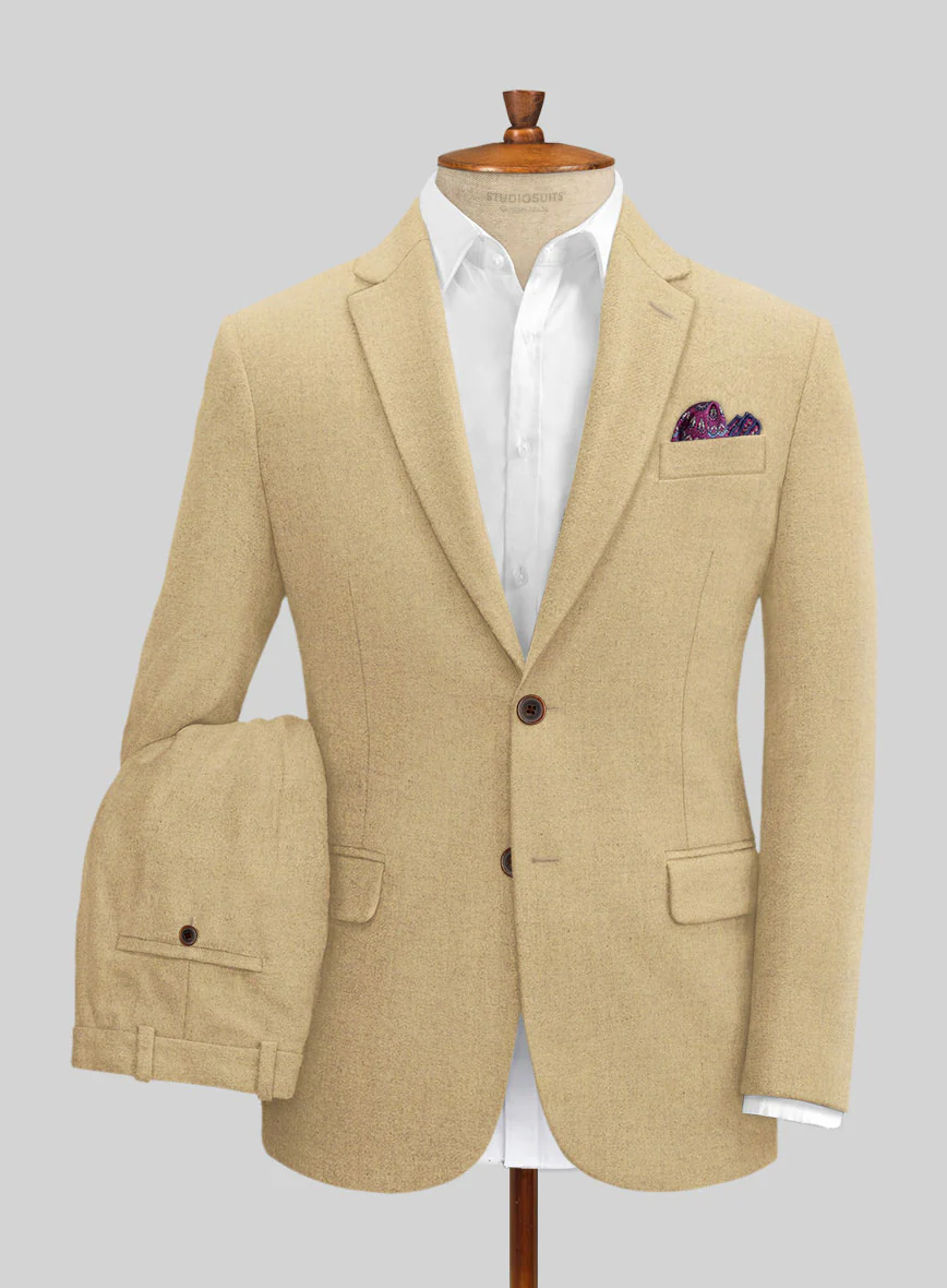 Naples Sahara Beige Tweed Suit - Image 2