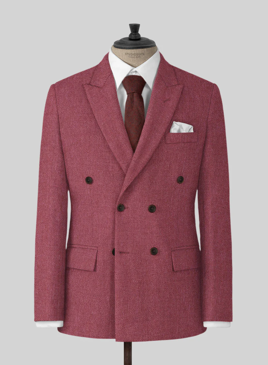 Naples Venetian Pink Tweed Double Breasted Jacket