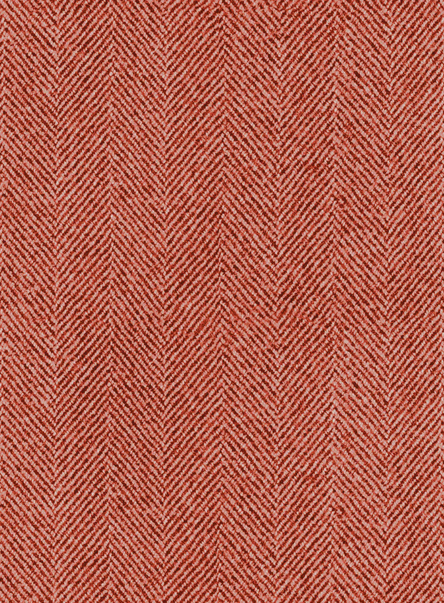 Naples Wide Herringbone Caramine Pink Tweed Suit - Image 6