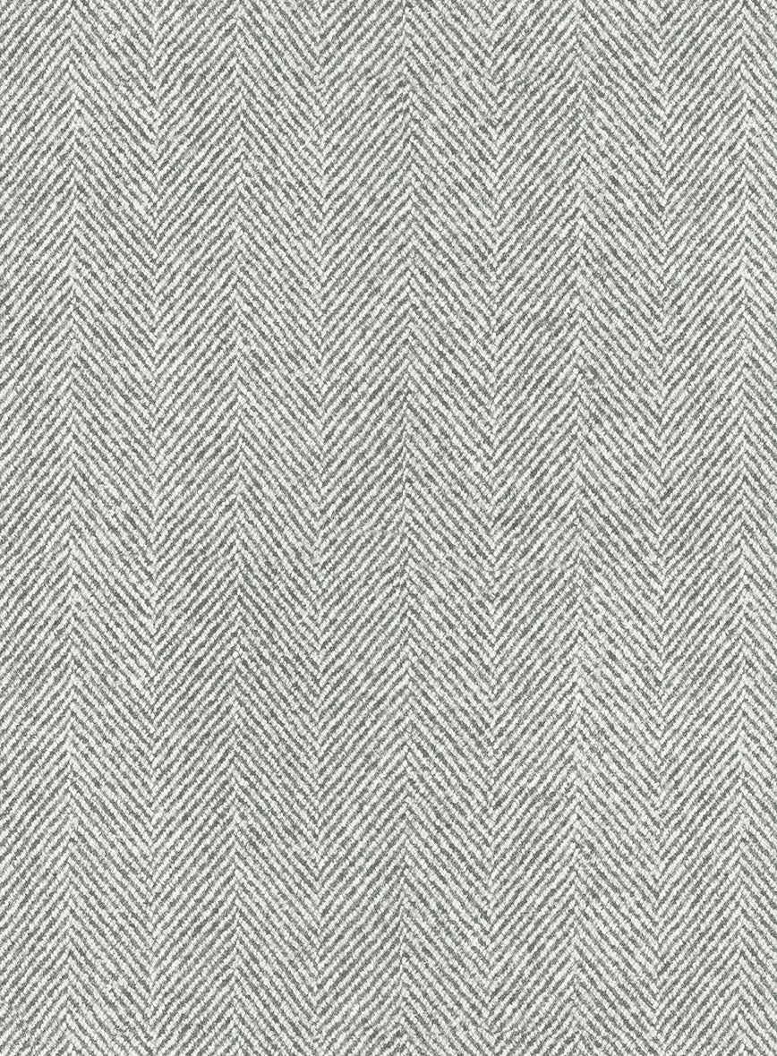 Naples Wide Herringbone Light Gray Tweed Jacket - Image 4