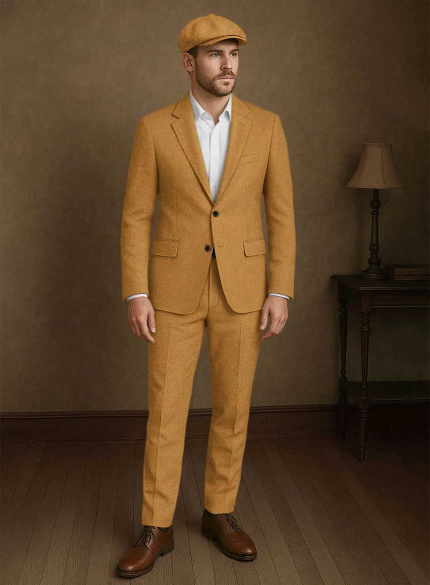 Naples Yellow Tweed Suit