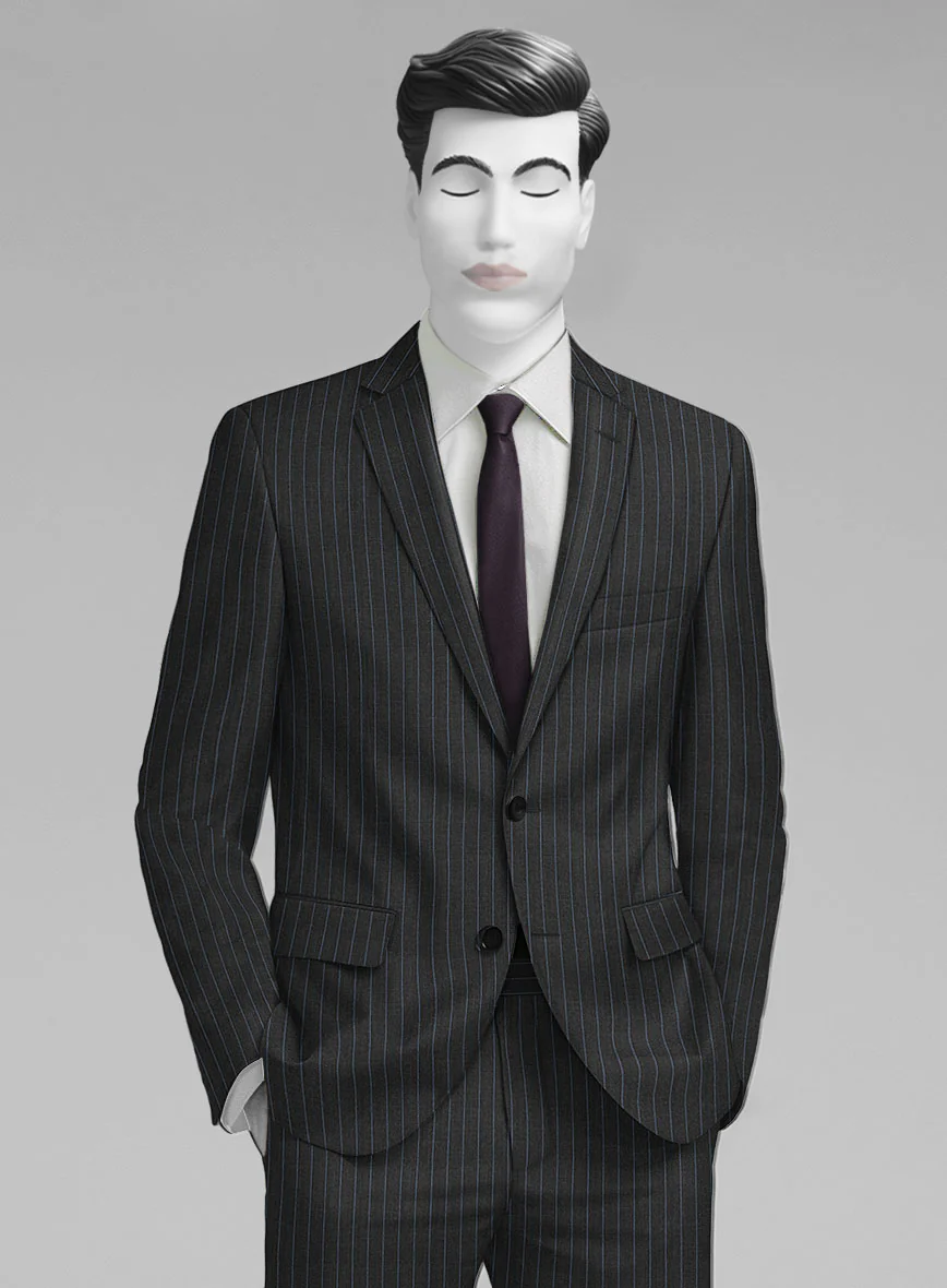 Napolean Abelino Stripe Black Wool Jacket - Image 2