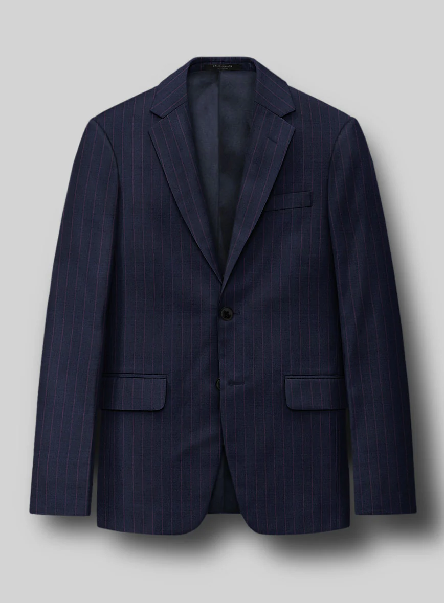 Napolean Abelino Stripe Blue Wool Jacket