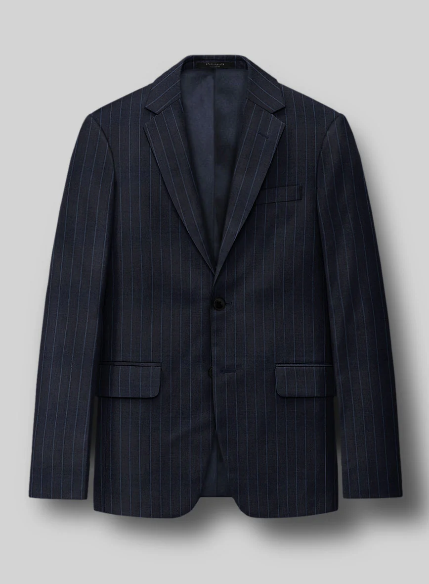 Napolean Abelino Stripe Dark Blue Wool Jacket