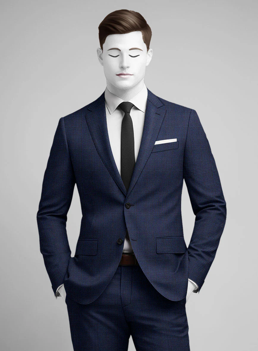 Napolean Alda Gingham Blue Wool Jacket - Image 2