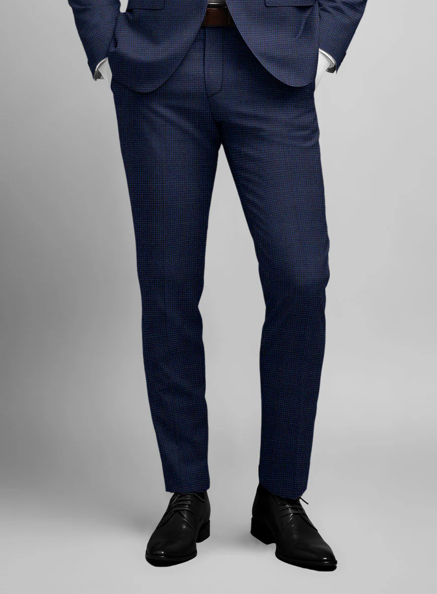Napolean Alda Gingham Blue Wool Pants