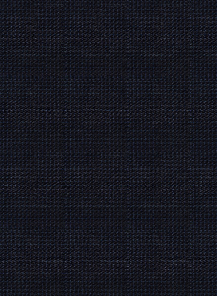 Napolean Alda Gingham Dark Blue Wool Jacket - Image 3