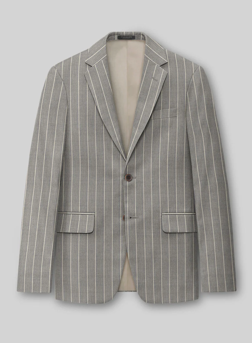 Napolean Alonzo Stripe Gray Wool Jacket