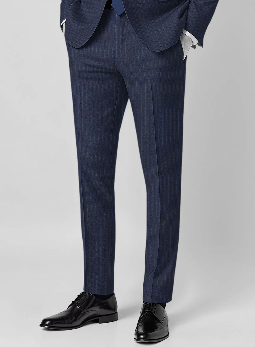 Napolean Argio Stripe Ink Blue Wool Pants