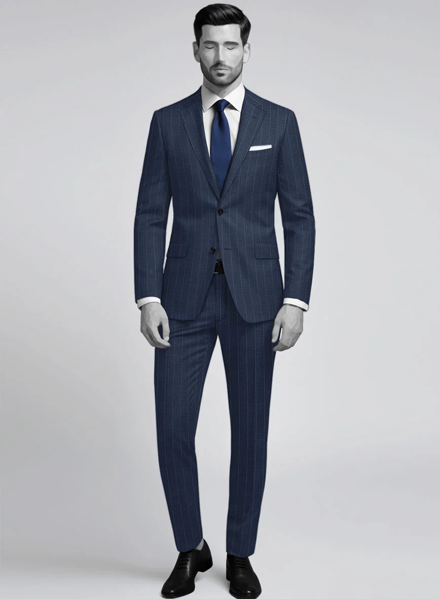 Napolean Artisan Band Blue Wool Suit