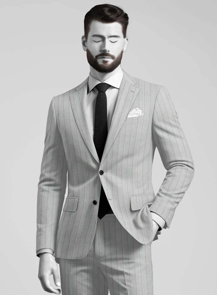 Napolean Artisan Band Gray Wool Suit - Image 3