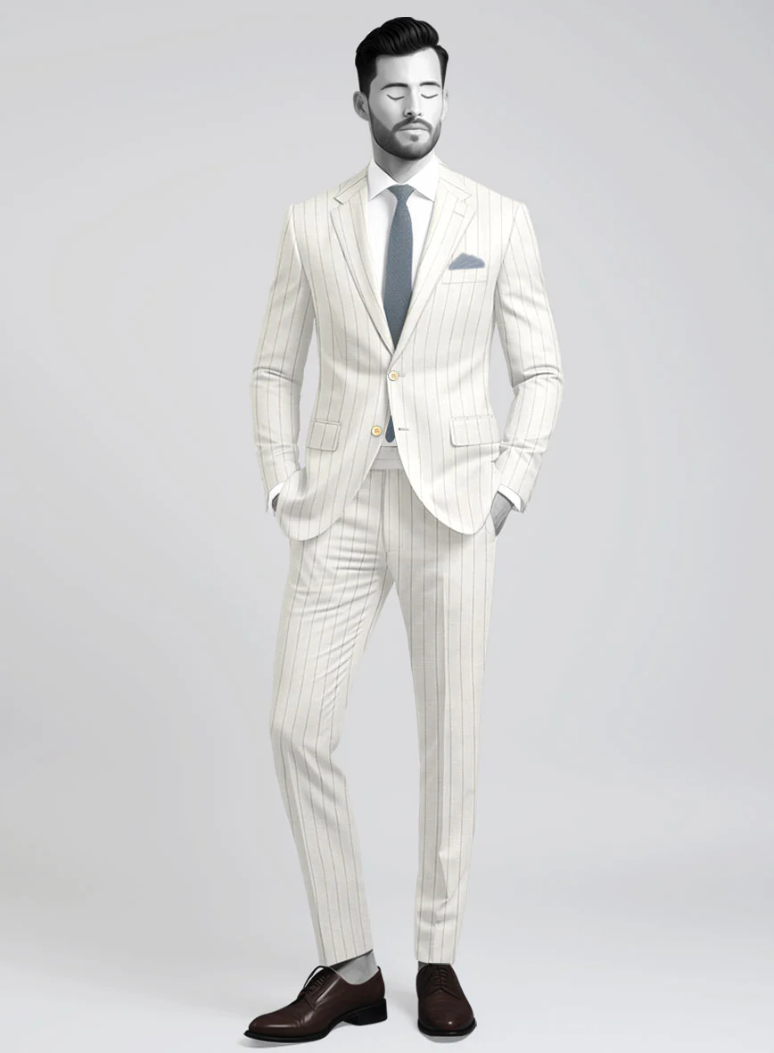 Napolean Artisan Band Ivory Wool Suit