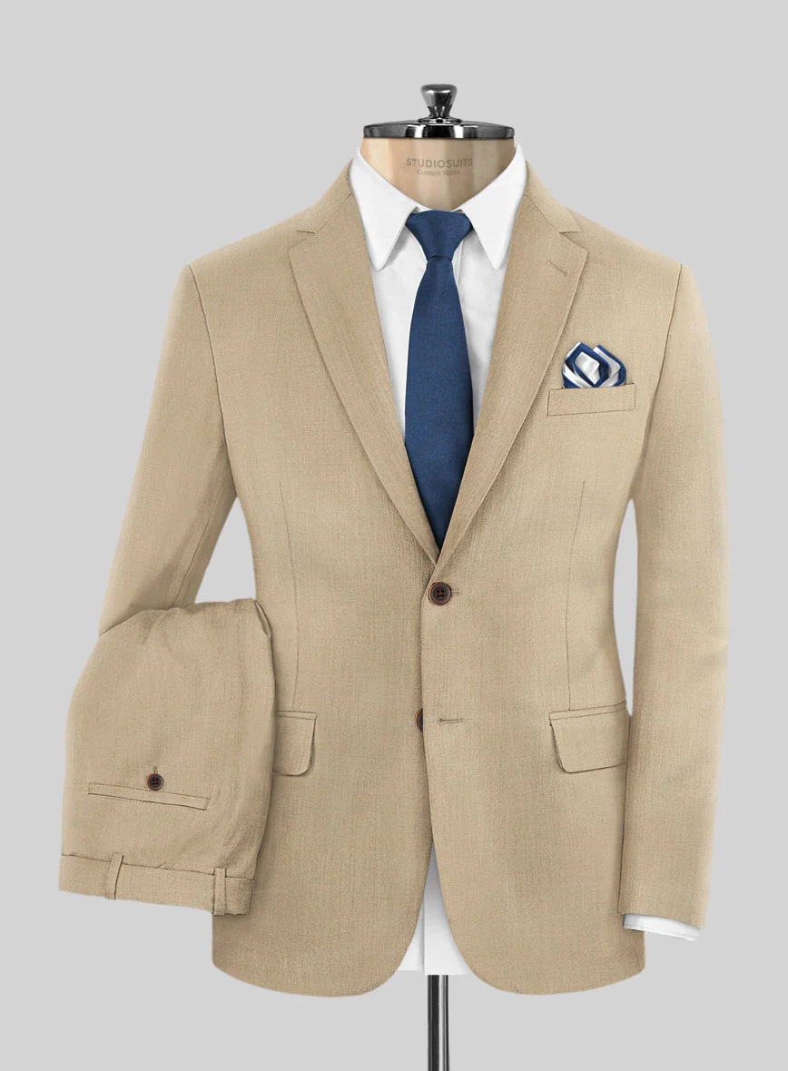 Napolean Biscuit Khaki Wool Suit - Image 2