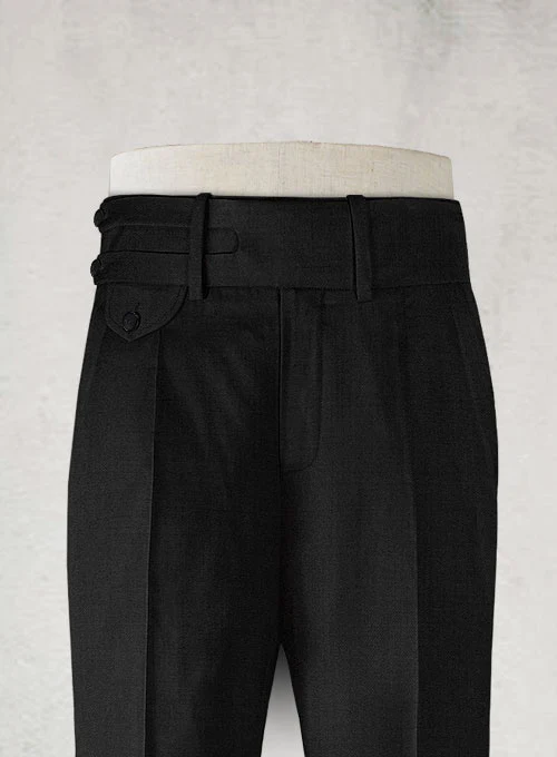 Napolean Black Double Gurkha Wool Trousers - Image 4