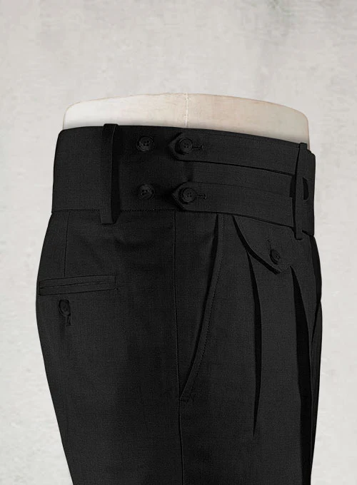 Napolean Black Double Gurkha Wool Trousers - Image 7