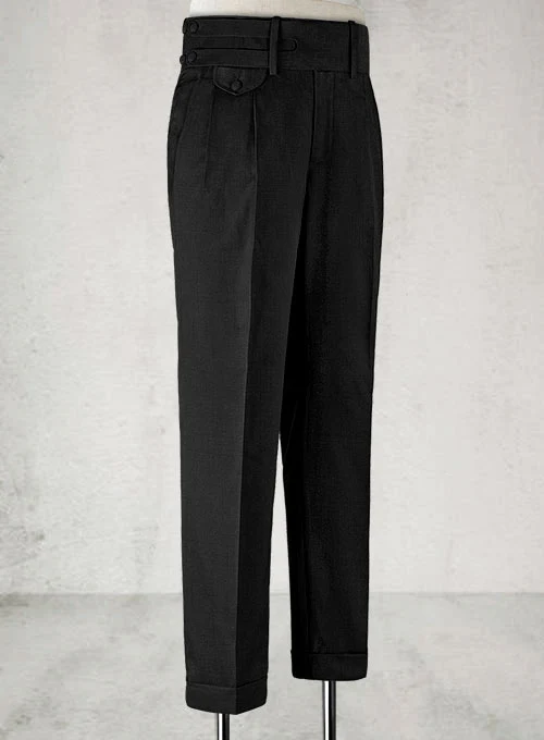 Napolean Black Double Gurkha Wool Trousers - Image 8
