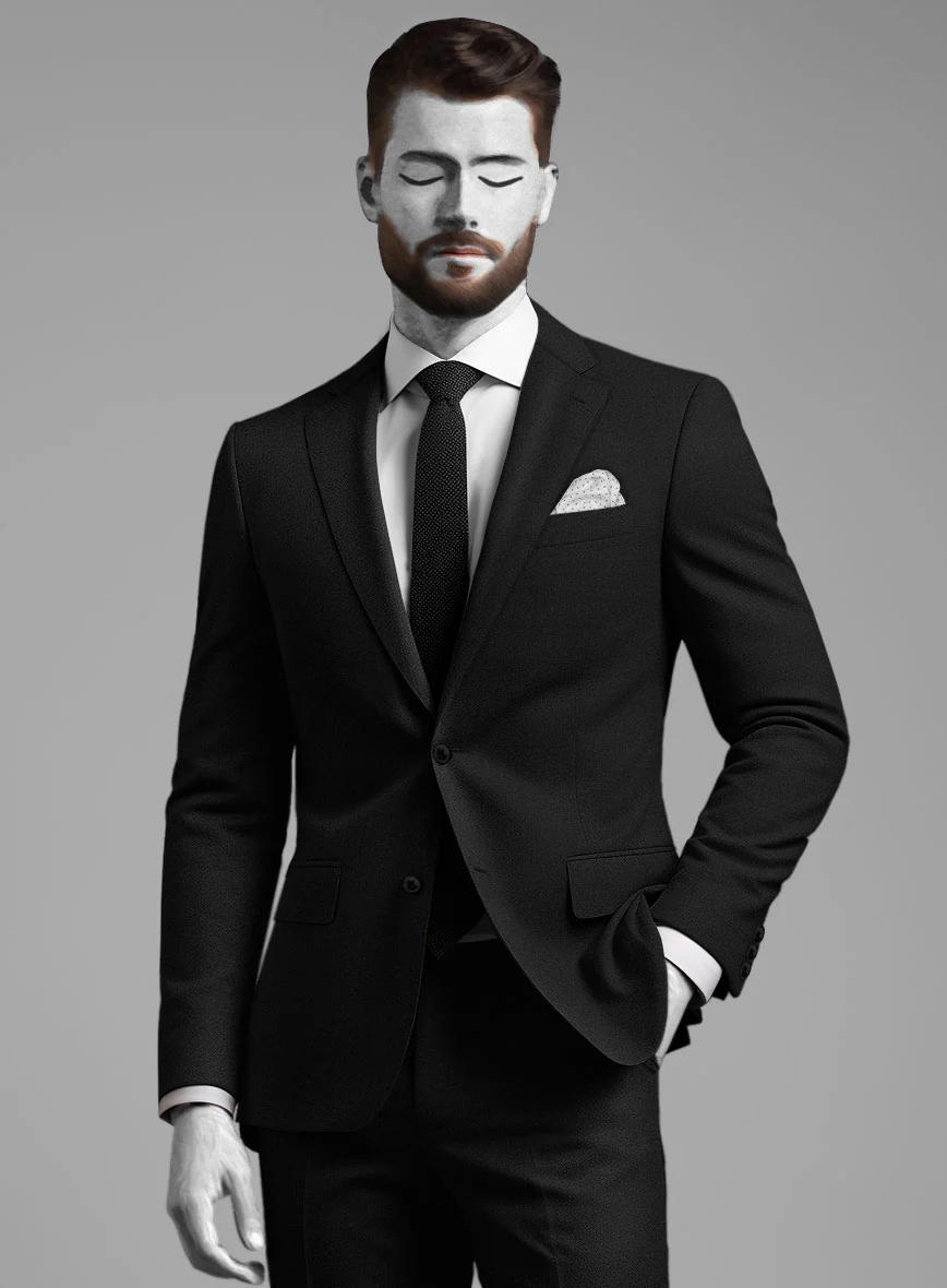 Napolean Black Wool Suit - Image 4